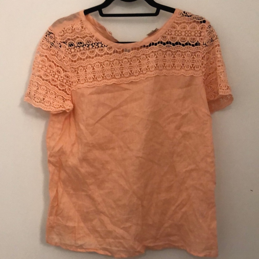 Lace shirt shelve linen shirt